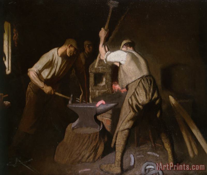 Sir George Clausen Our Blacksmith Art Print