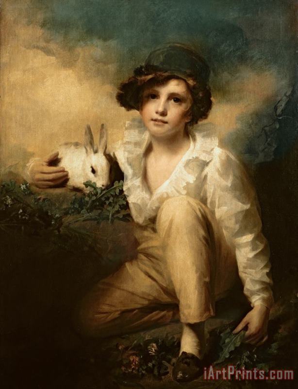 Boy and Rabbit painting - Sir Henry Raeburn Boy and Rabbit Art Print