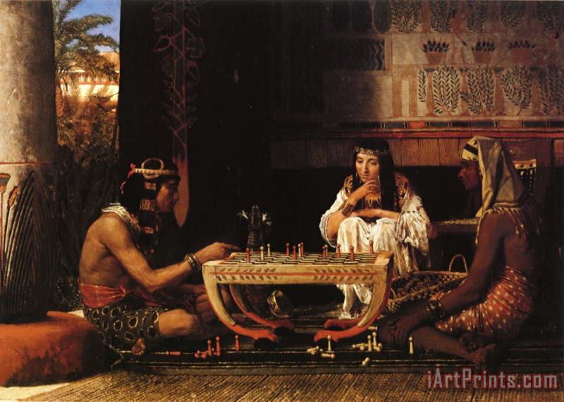Egyptian Chess Players painting - Sir Lawrence Alma-Tadema Egyptian Chess Players Art Print