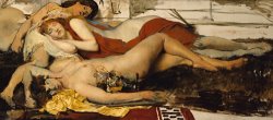 Sir Lawrence Alma-Tadema Exhausted Maenides painting