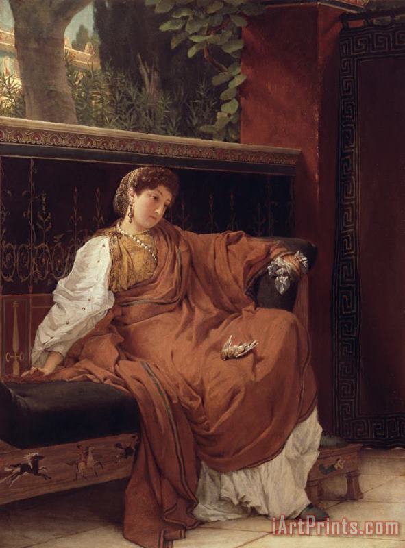 Lesbia Weeping over a Sparrow painting - Sir Lawrence Alma-Tadema Lesbia Weeping over a Sparrow Art Print