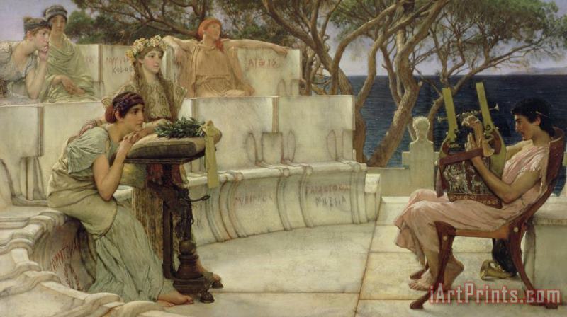 Sappho and Alcaeus painting - Sir Lawrence Alma-Tadema Sappho and Alcaeus Art Print
