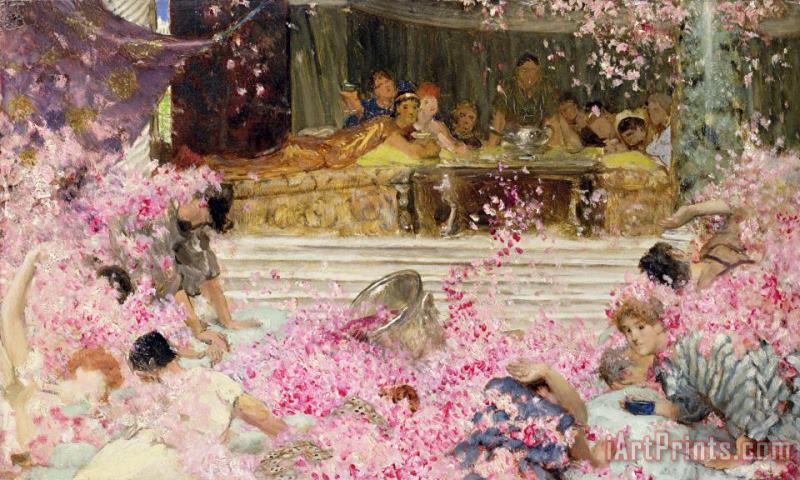 Study for The Roses of Heliogabulus painting - Sir Lawrence Alma-Tadema Study for The Roses of Heliogabulus Art Print