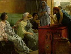 Sir Lawrence Alma-Tadema The Wine Shop painting