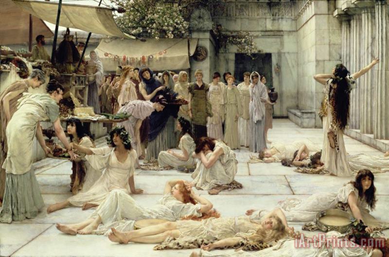 The Women of Amphissa painting - Sir Lawrence Alma-Tadema The Women of Amphissa Art Print