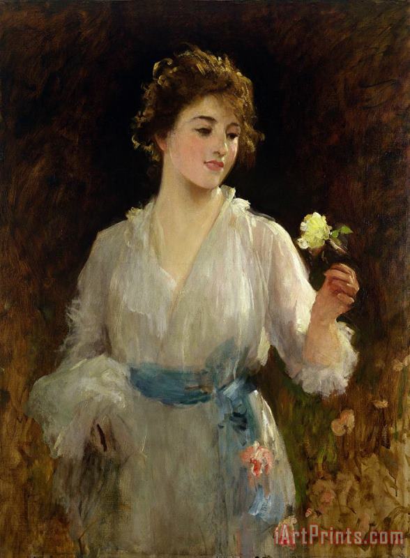 The Yellow Rose painting - Sir Samuel Luke Fildes The Yellow Rose Art Print