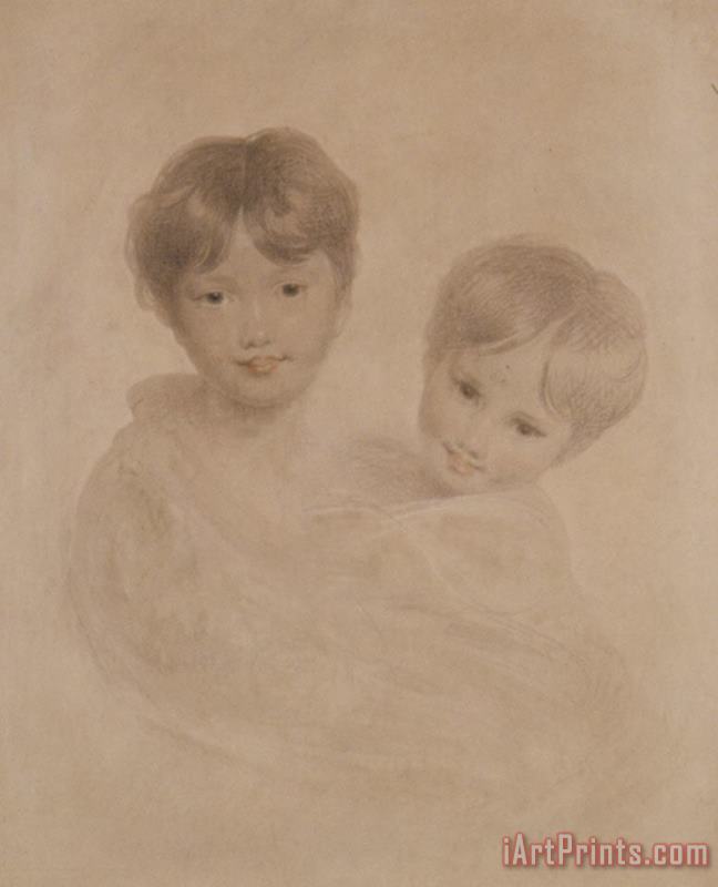Portrait Sketch of Two Boys Possibly George 3rd Marquees Townshend And His Younger Brother Charles painting - Sir Thomas Lawrence Portrait Sketch of Two Boys Possibly George 3rd Marquees Townshend And His Younger Brother Charles Art Print