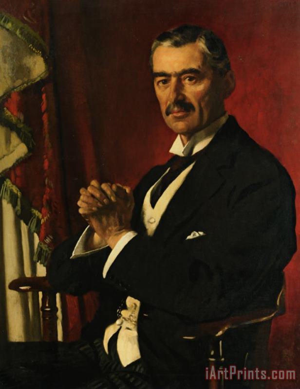 Sir William Newenham Montague Orpen Portrait of Neville Chamberlain Art Print