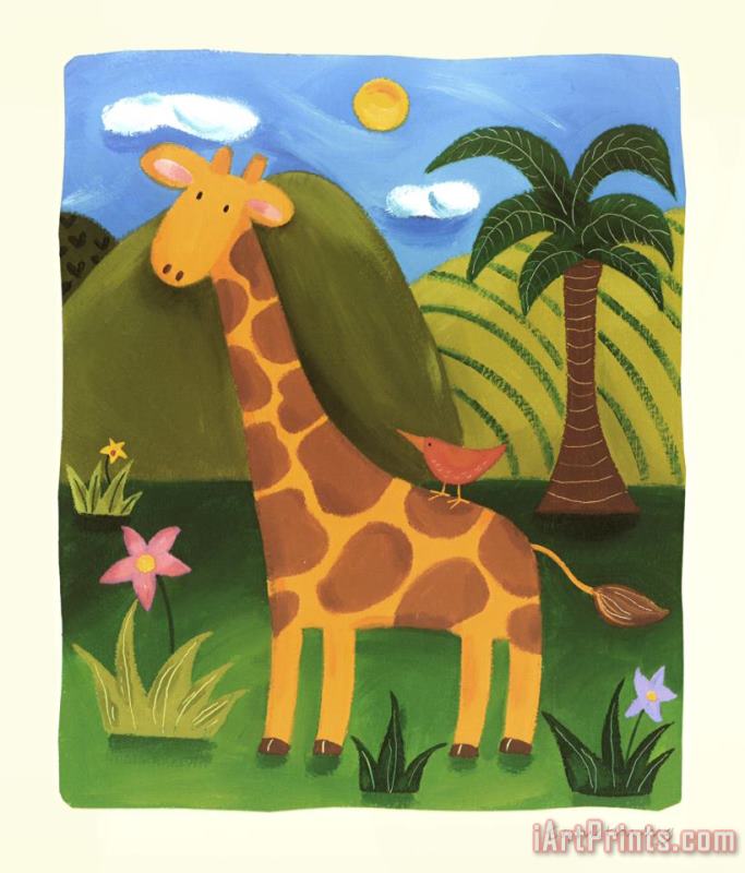 Gerry The Giraffe painting - Sophie Harding Gerry The Giraffe Art Print