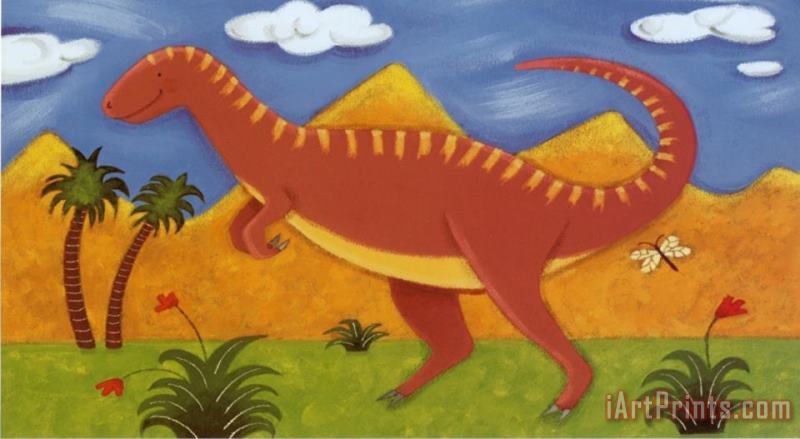 Izzy The Iguanodon painting - Sophie Harding Izzy The Iguanodon Art Print