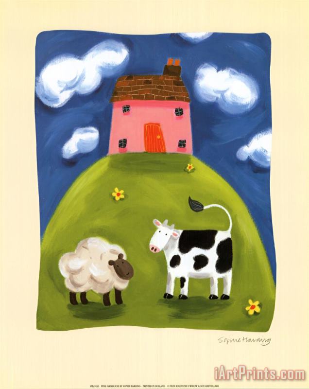 Pink Farmhouse painting - Sophie Harding Pink Farmhouse Art Print