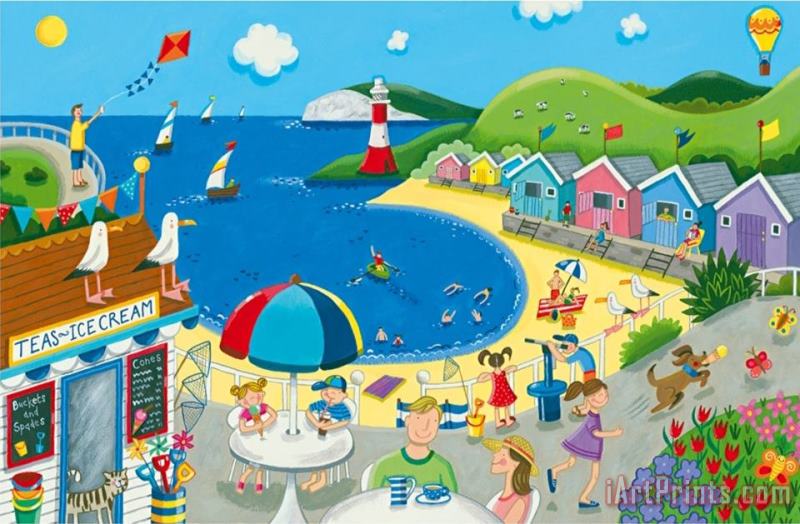 Summertime Bay painting - Sophie Harding Summertime Bay Art Print