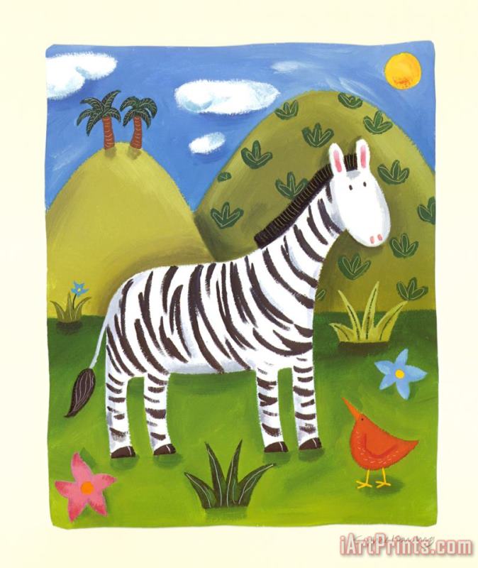Zara The Zebra painting - Sophie Harding Zara The Zebra Art Print