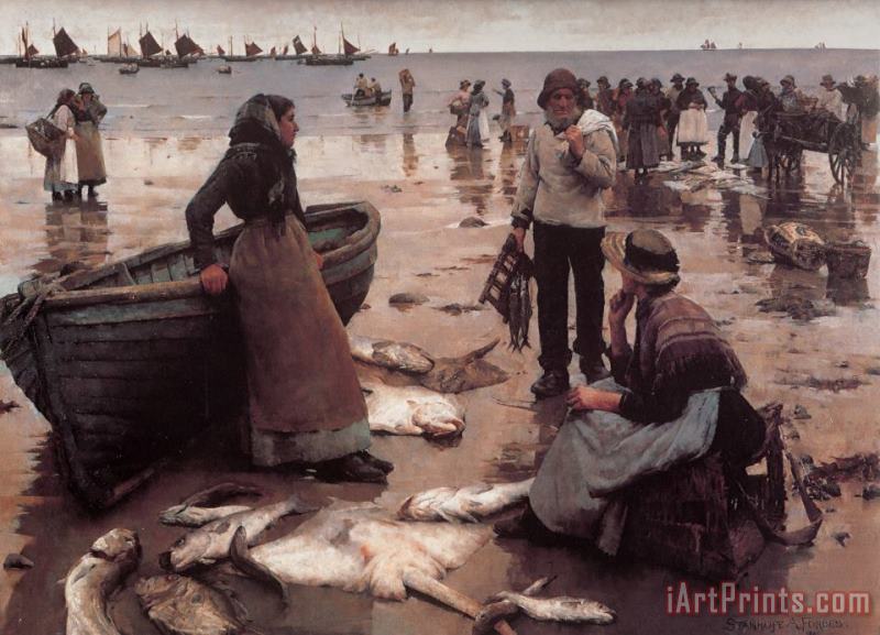 Stanhope Alexander Forbes A Fish Sale on a Cornish Beach Art Print