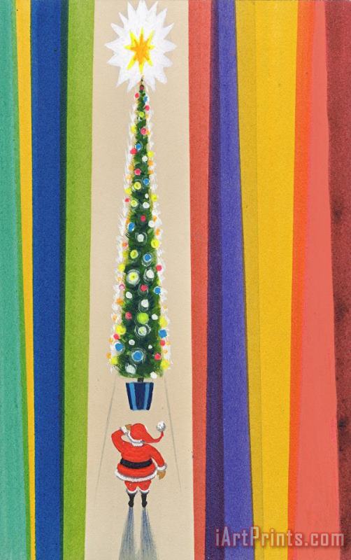 Stanley Cooke Santa's Christmas Tree Art Print