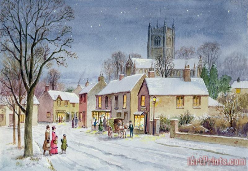 Twilight In The Village painting - Stanley Cooke Twilight In The Village Art Print