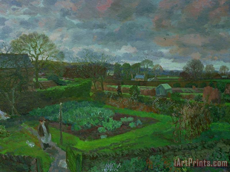Stephen Harris The Kitchen Garden In Autumn Art Painting