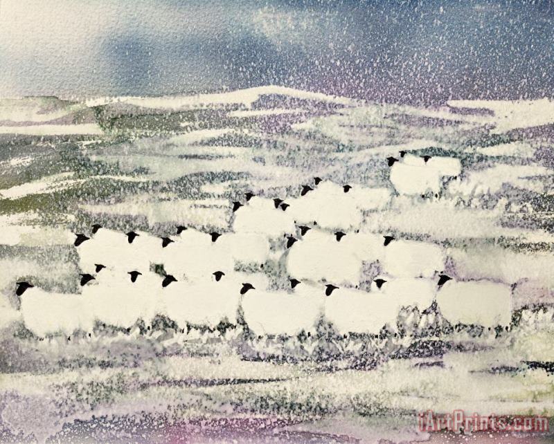 Suzi Kennett Sheep in Winter Art Painting