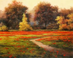 T. C. Chiu Poppy Meadows I painting