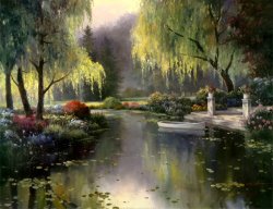 T. C. Chiu Willow Park Lake painting