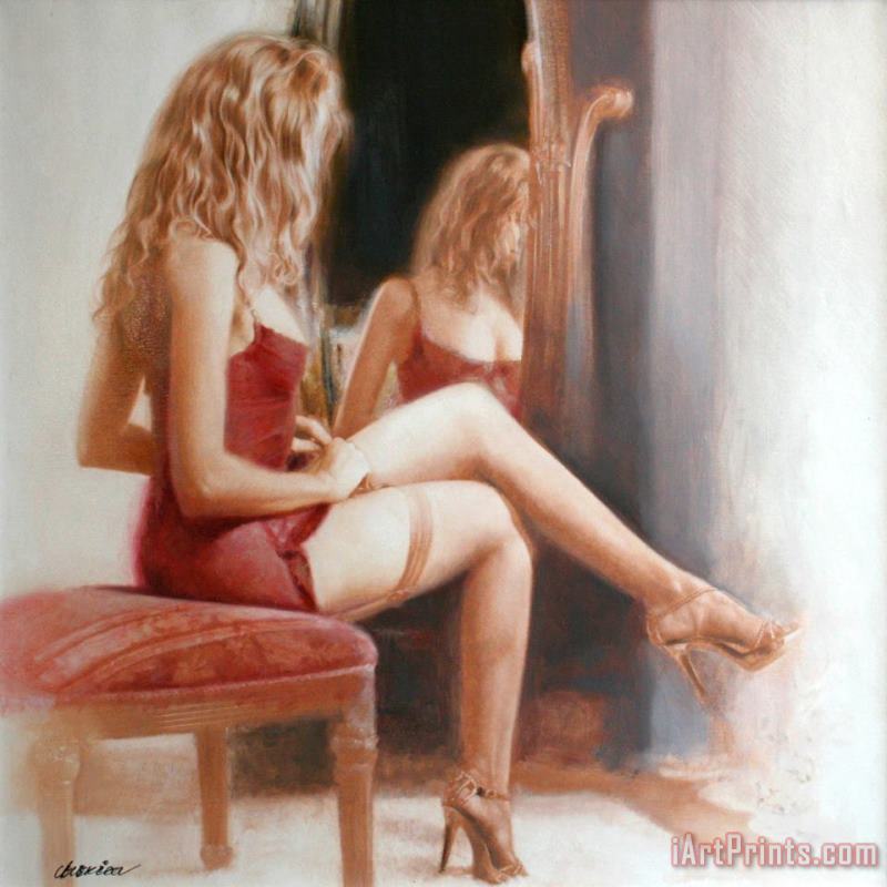 The Mirror painting - Talantbek Chekirov The Mirror Art Print