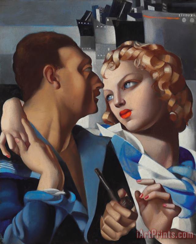 Idylle (le Depart), 1931 painting - tamara de lempicka Idylle (le Depart), 1931 Art Print