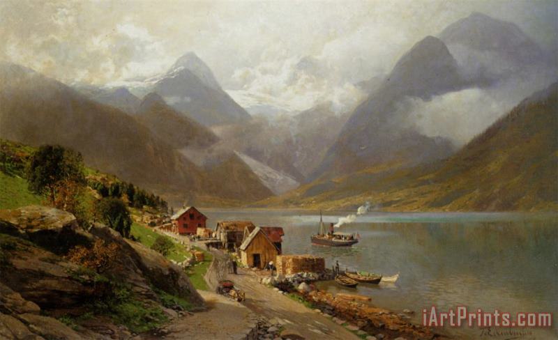 On The Fjord painting - Themistocles Von Eckenbrecher On The Fjord Art Print