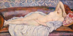 Theo van Rysselberghe Reclining Nude painting