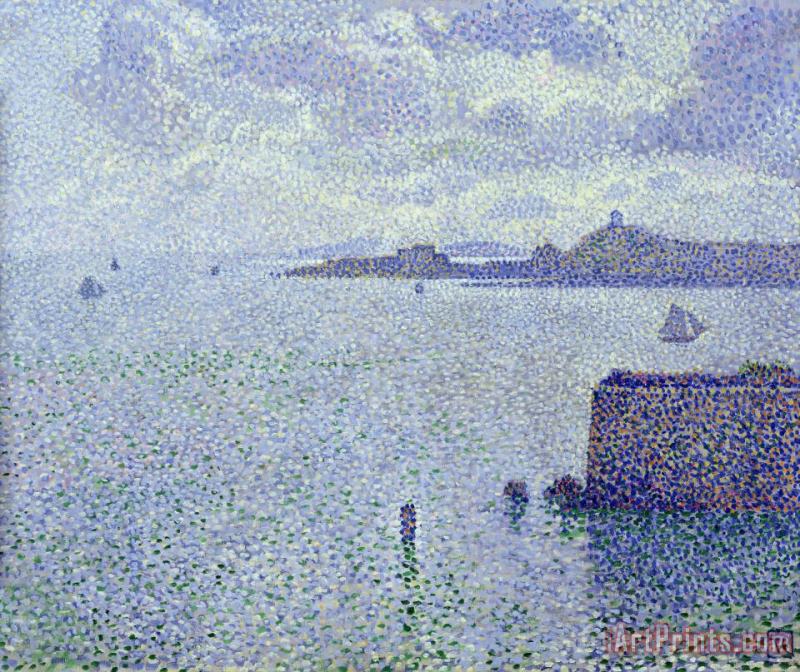 Theo van Rysselberghe Sailing Boats in an Estuary Art Painting