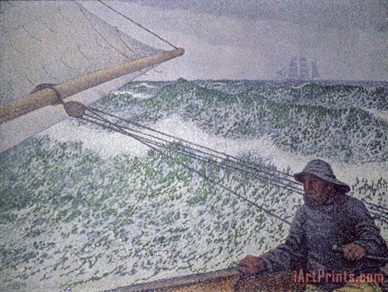 Theo van Rysselberghe The Man at the Tiller Art Painting