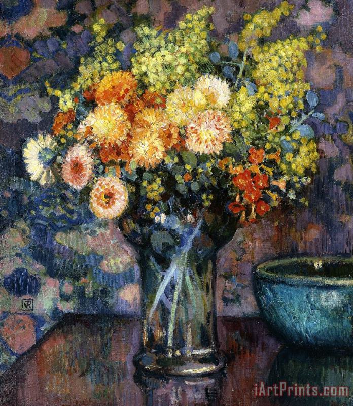 Vase Of Flowers painting - Theo van Rysselberghe Vase Of Flowers Art Print