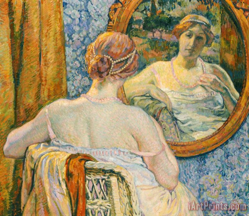 Theo van Rysselberghe Woman in a Mirror Art Painting