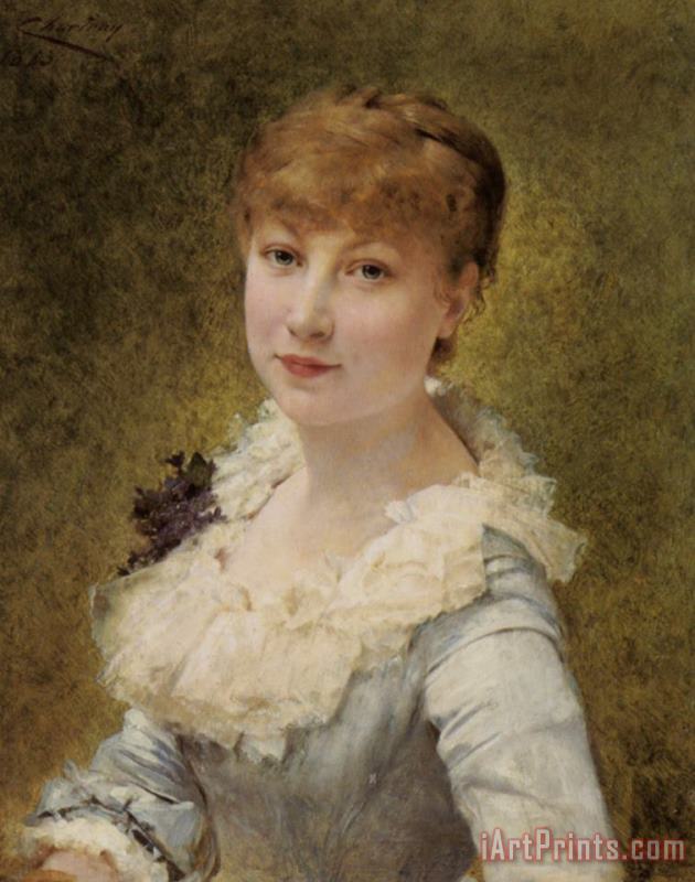 Theobald Chartran Portrait of a Young Lady Art Print