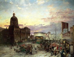 Theodor Groll Washington Street Indianapolis at Dusk