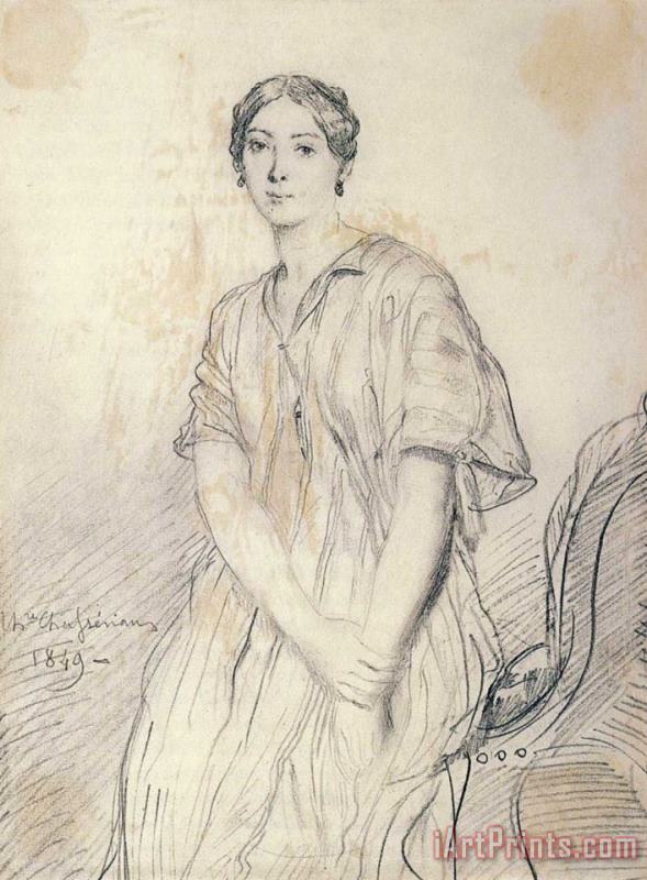 Theodore Chasseriau Portrait of Alice Ozy Art Print