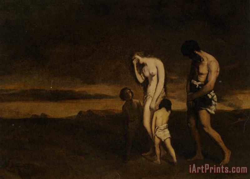 Punishment of Cain painting - Theodore Chasseriau Punishment of Cain Art Print
