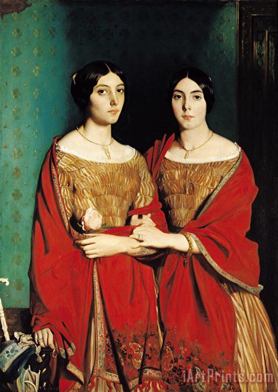 The Two Sisters painting - Theodore Chasseriau The Two Sisters Art Print