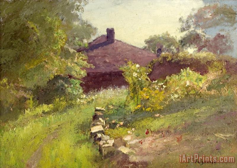 Lane Among The Trees to The House painting - Theodore Clement Steele Lane Among The Trees to The House Art Print
