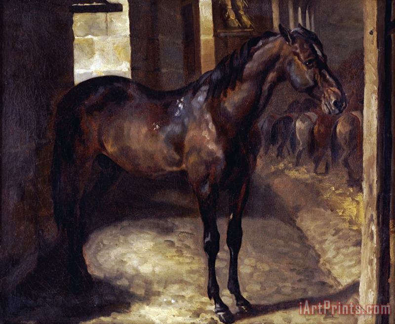 Anglo Arabian Stallion in The Imperial Stables at Versailles painting - Theodore Gericault Anglo Arabian Stallion in The Imperial Stables at Versailles Art Print