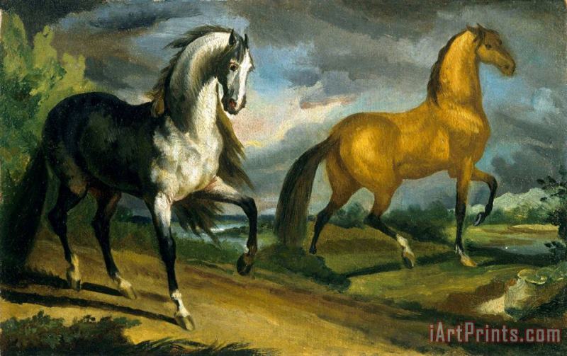 Theodore Gericault Two Horses Art Print