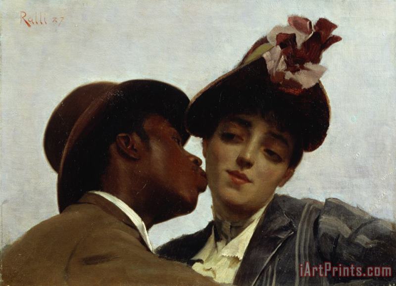 The Kiss painting - Theodore Jacques Ralli The Kiss Art Print