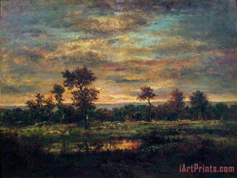 Theodore Rousseau Pond at the Edge of a Wood Art Painting