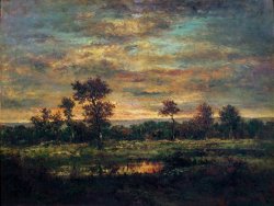 Theodore Rousseau Pond at the Edge of a Wood painting
