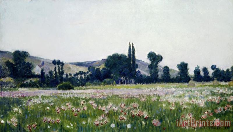 Theodore Wendel Flowering Fields, Giverny Art Painting