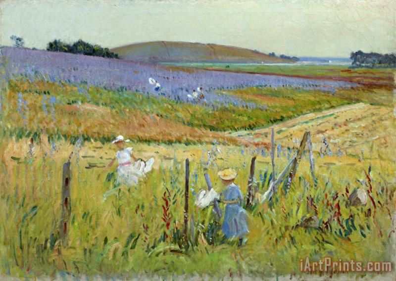 The Butterfly Catchers painting - Theodore Wendel The Butterfly Catchers Art Print