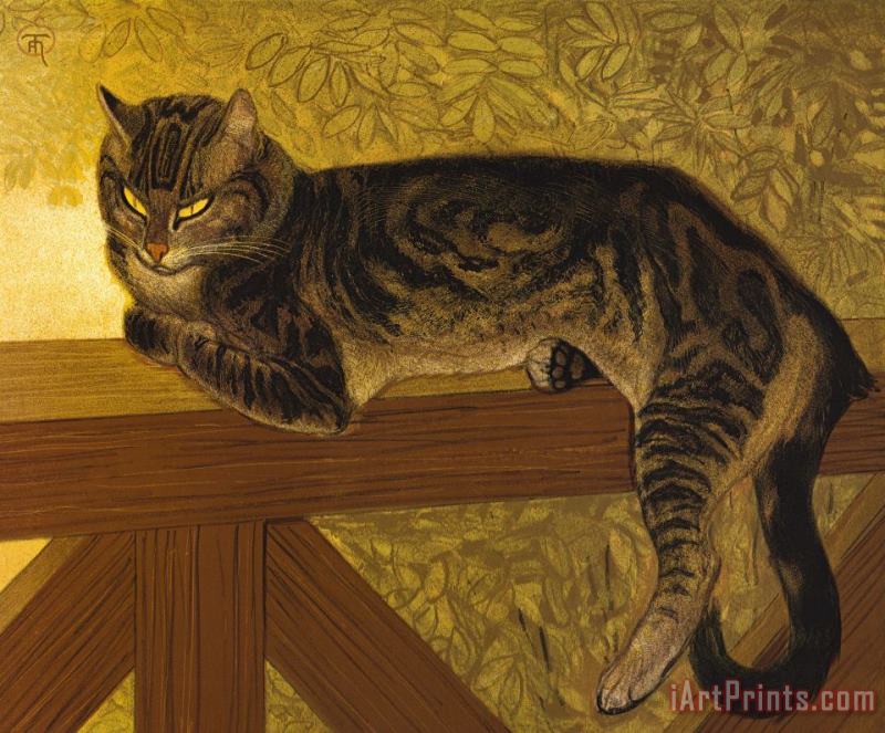 Theophile Alexandre Steinlen Summer: Cat on a Balustrade Art Painting