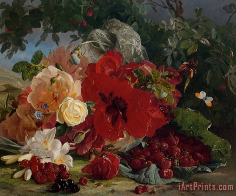 Theude Gronland Arrangement of Roses Art Painting