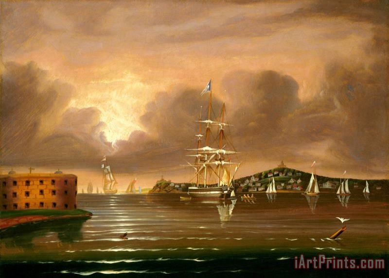 Thomas Chambers Threatening Sky, Bay of New York Art Print
