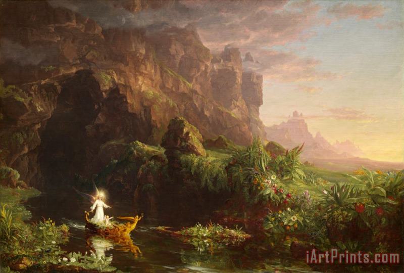 The Voyage of Life: Childhood painting - Thomas Cole The Voyage of Life: Childhood Art Print