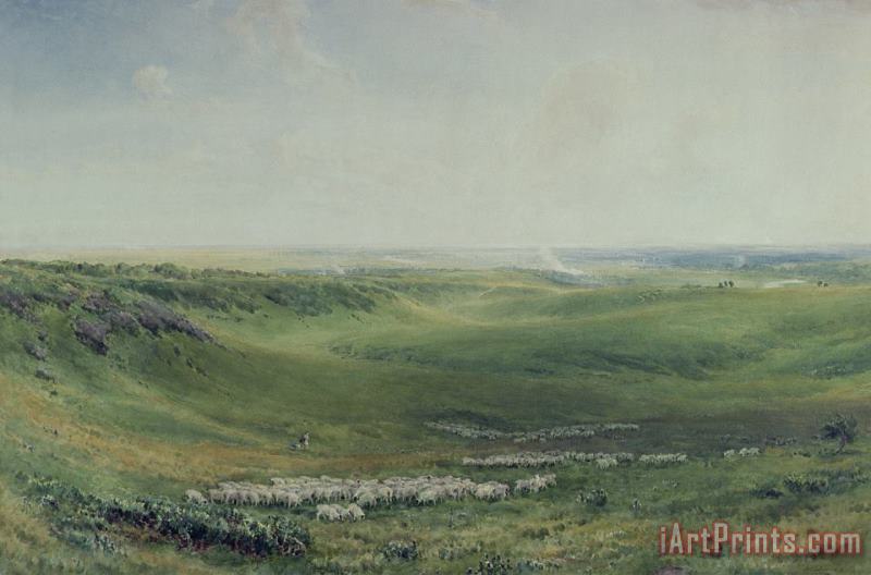 Wide Pastures painting - Thomas Collier Wide Pastures Art Print